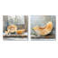 Melon dans les tons orange et gris I - Art mural Melon - Décoration murale traditionnelle 2 pièces-345243343-345243441-345243445