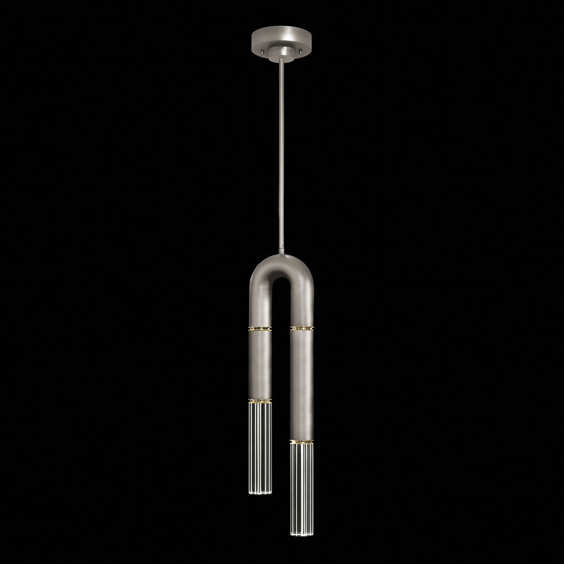 Luminaire suspendu rond 7 po Antonia, Feuille d'argent / laiton