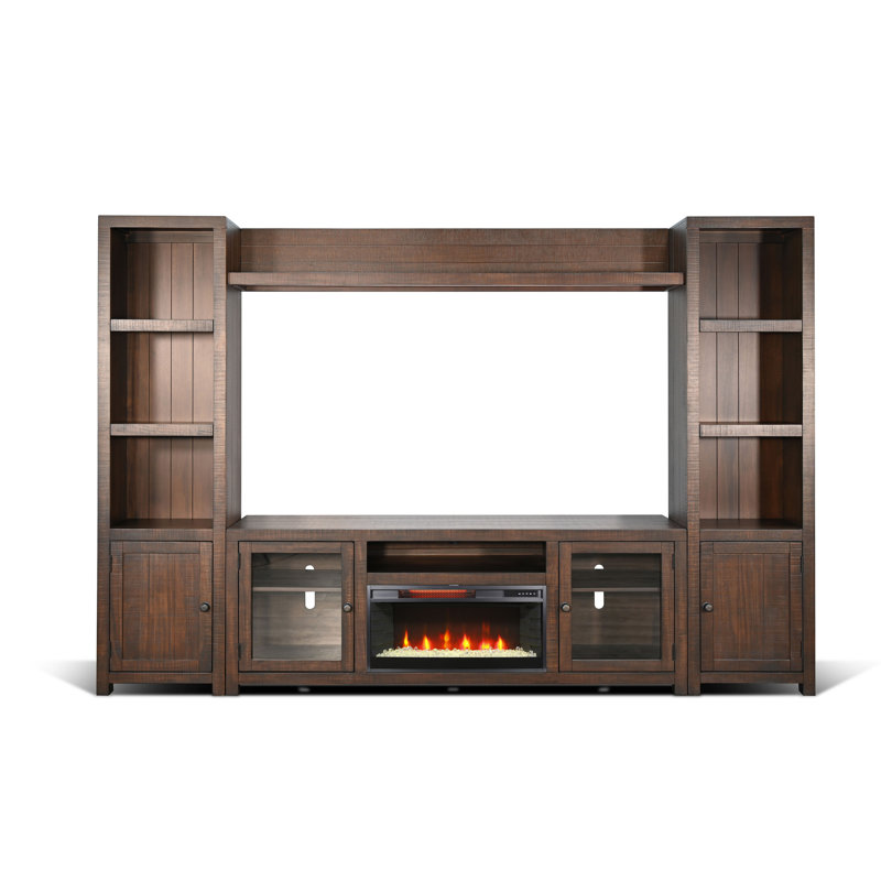 Sunny Designs 112" Media Wall With Electric Fireplace