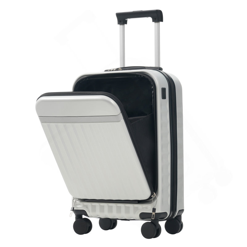 Ensemble de 3 valises à ouverture frontale, valise de transport rigide avec port USB, bagage extensible avec poignée à roulettes, verrou TSA