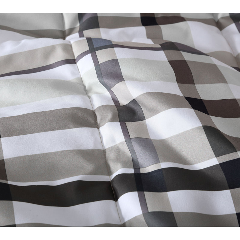 Ensemble d'édredon, Édredon de très grande taille et 6 pièces suppl, Noir / taupe