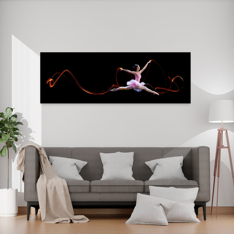 Ballerina Leap Elegant Modern Abstract Wall Art, 60" H x 20" W