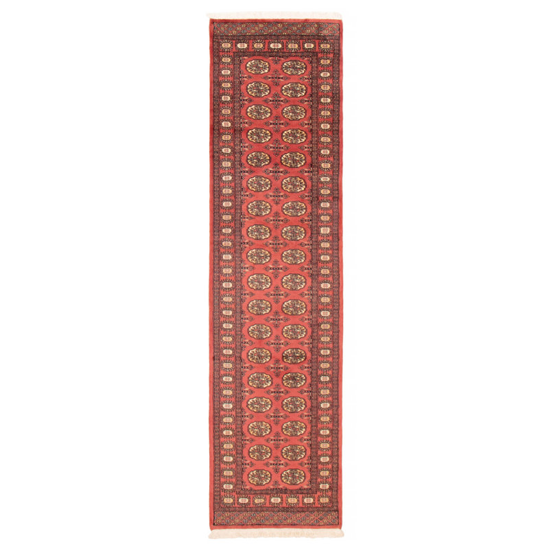 Tapis unique en laine noué à la main Bokhara Peshawar corail foncé 2 pi 6 po x 9 pi 11 po