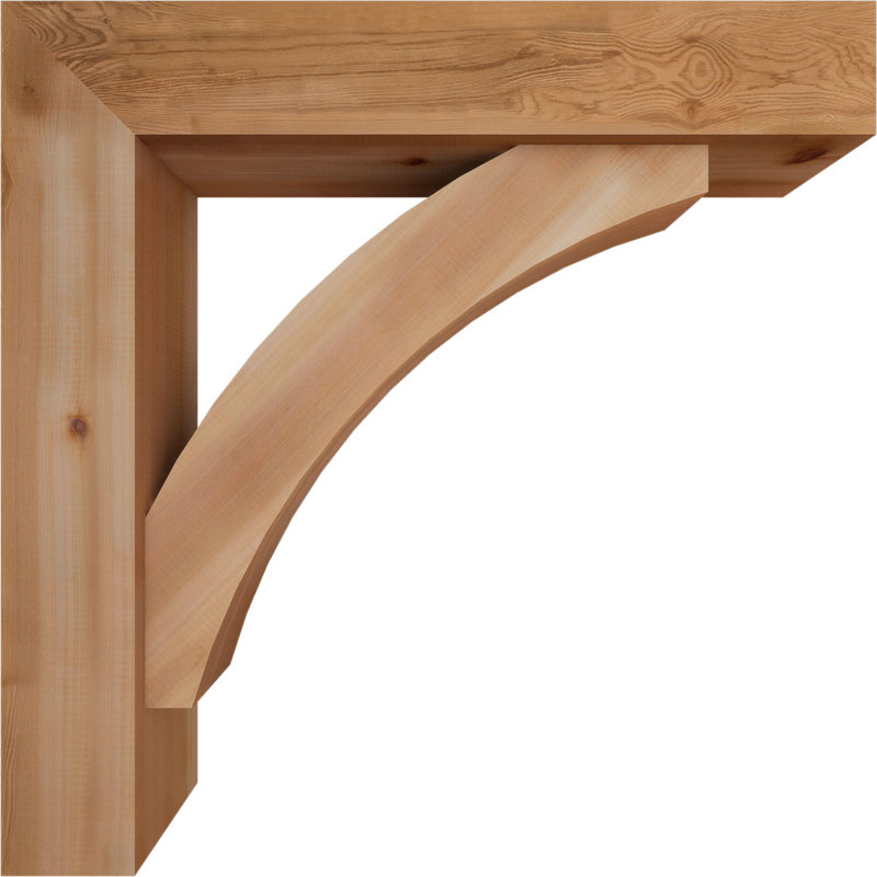 Thorton Block Bracket with Offset Brace, 36 x 36, 7 1/2"W Western Red Cedar (Smooth)