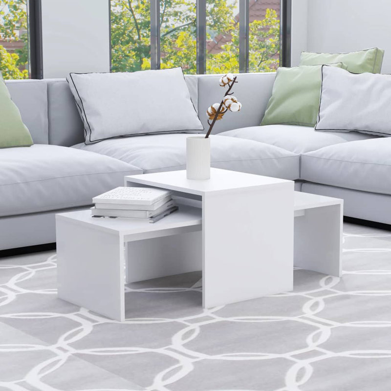 Bisma Sled Coffee Table, White