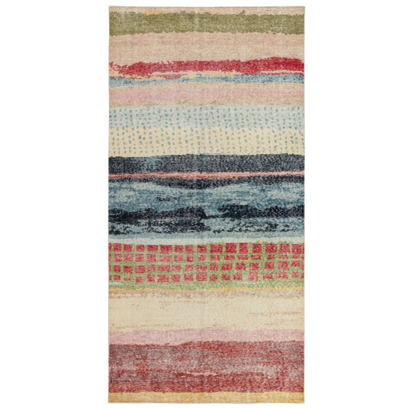 Distressed Homage Handmade Kilim Wool Abstract Area Rug, Rectangle 10' x 14'
