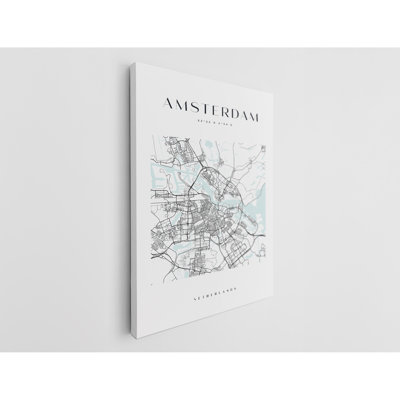 Amsterdam Map Print Netherlands Canvas Print
