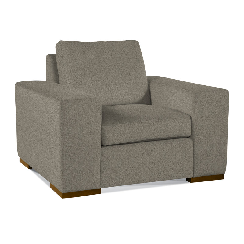 Memphis Armchair, Green Performance Fabric; 0851-54, Havana
