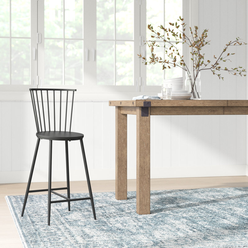 Lincoln Black Metal Spindle Back Counter Stool