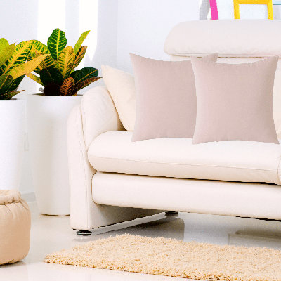Ensemble de 2 housses de coussin en velours de couleur unie