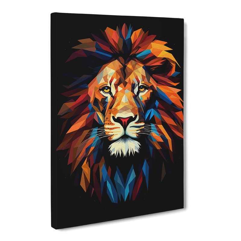 Lion Minimalism - Print, 60cm H x 40cm W x 3cm D