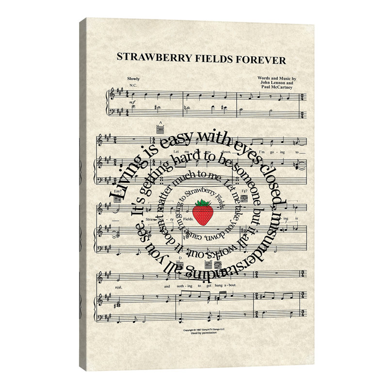 Strawberry Fields Forever - Wrapped Canvas Print, 101.6 cm H x 66.04 cm W x 3.175 cm D