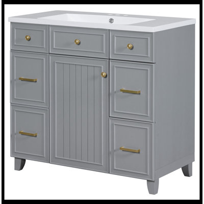 Meuble-lavabo simple 18 po avec plateau Mukadder