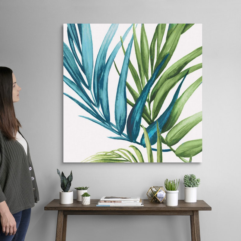Reproduction d’art sur toile, "Palm Leaves IV" par Eva watts, Toile tendue, H 36 po x l 36 po x P 1,25 po
