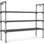 3-tier Shoe Rack With 5 Hooks Stackable Shoe Organizer Grey