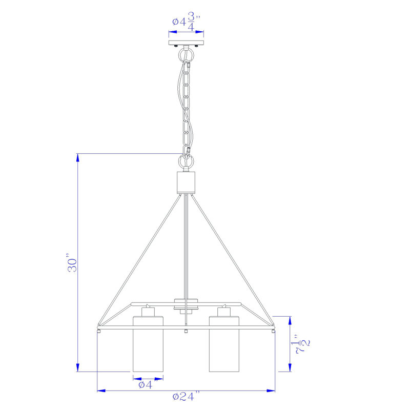 Tisdall 4 - Light Wagon Wheel Chandelier