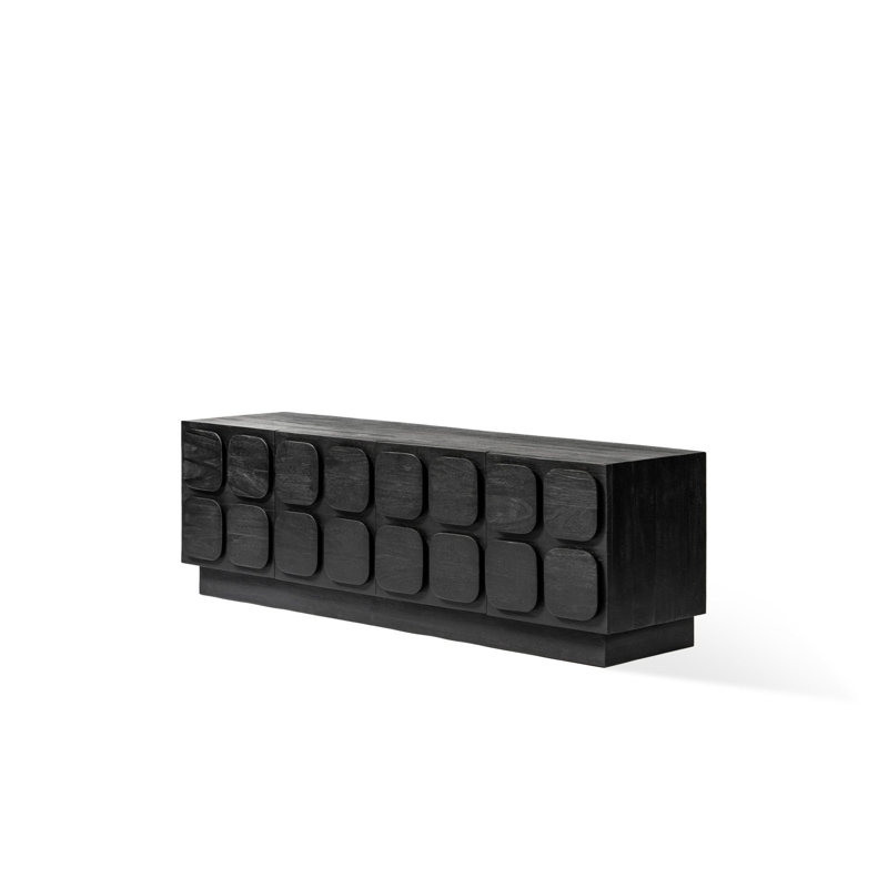 Natalyah 175cm Solid Wood Sideboard, Black