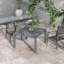 Table de salle à manger extensible pour l'extérieur, table de patio à cadre en aluminium de 41 à 83 po avec plateau en acier effet bois