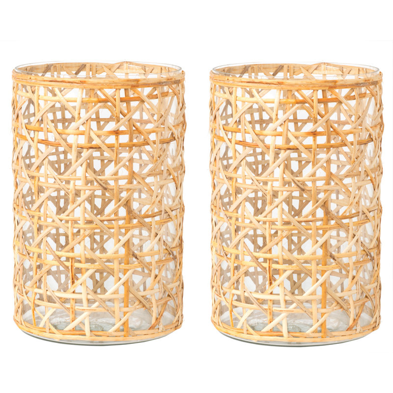 Cane Hurricane Collection Hurricane Candle Holder, 11" H x 8" W x 8" D