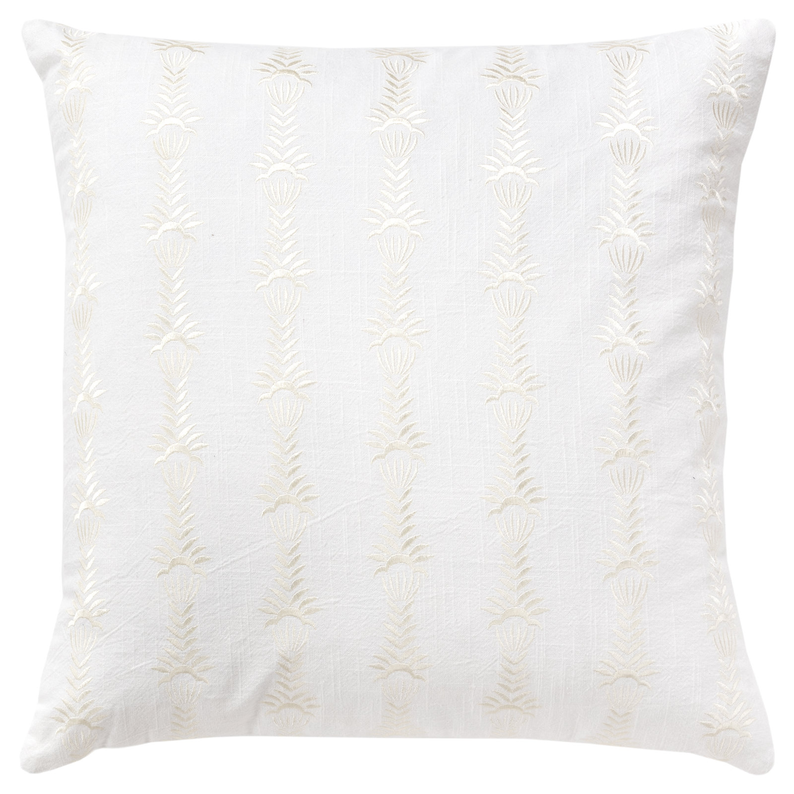Tasha 20" x 20" Embroidered Throw Pillow, Almost White
