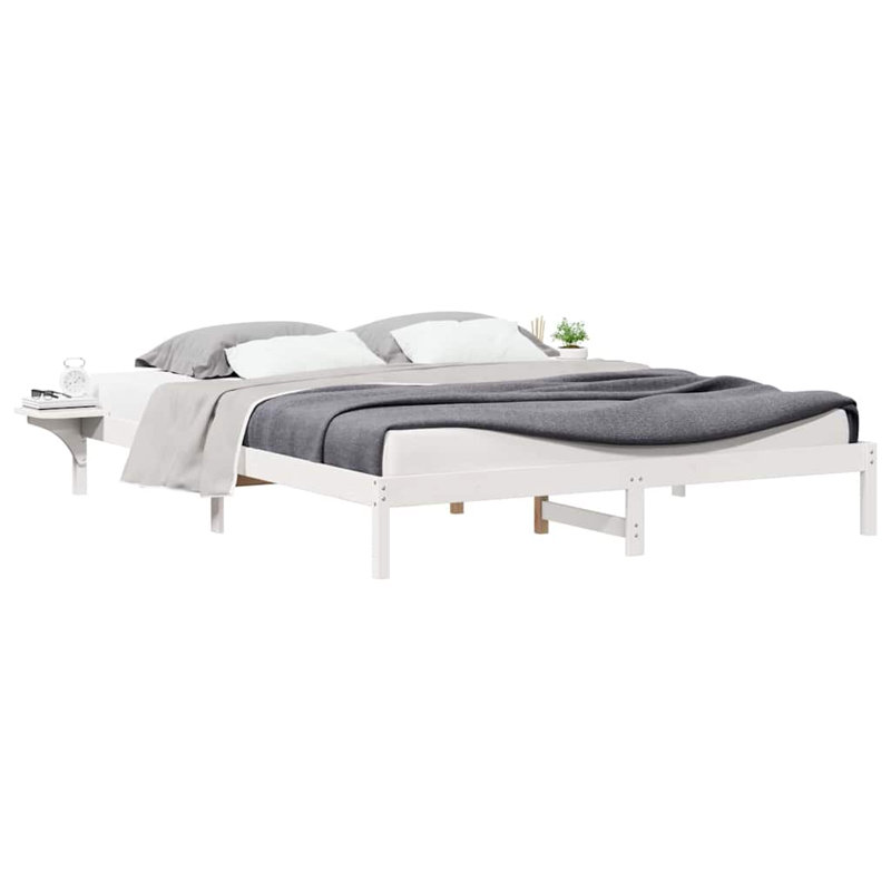 Solid Wood Bed, White, Super King (6')