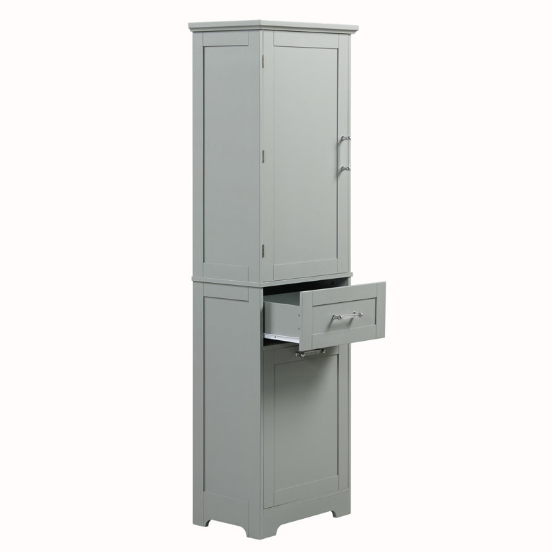 Tall Bathroom Storage Cabinet, Gray