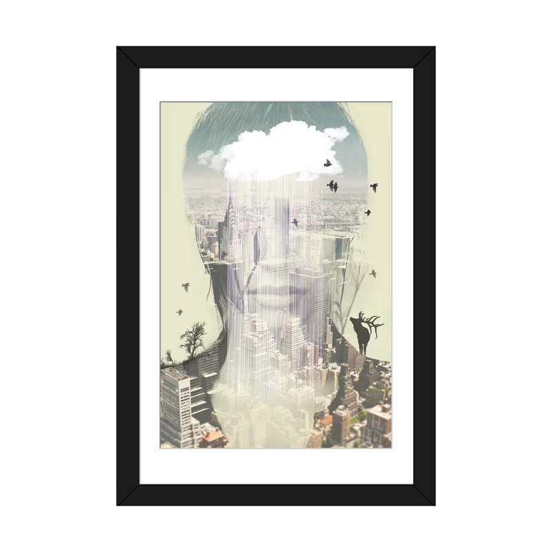 « wild new york », reproduction d’impression sur toile, H 32 po x l 24 po x P 1 po, Papier d'art encadré noir, Blanc