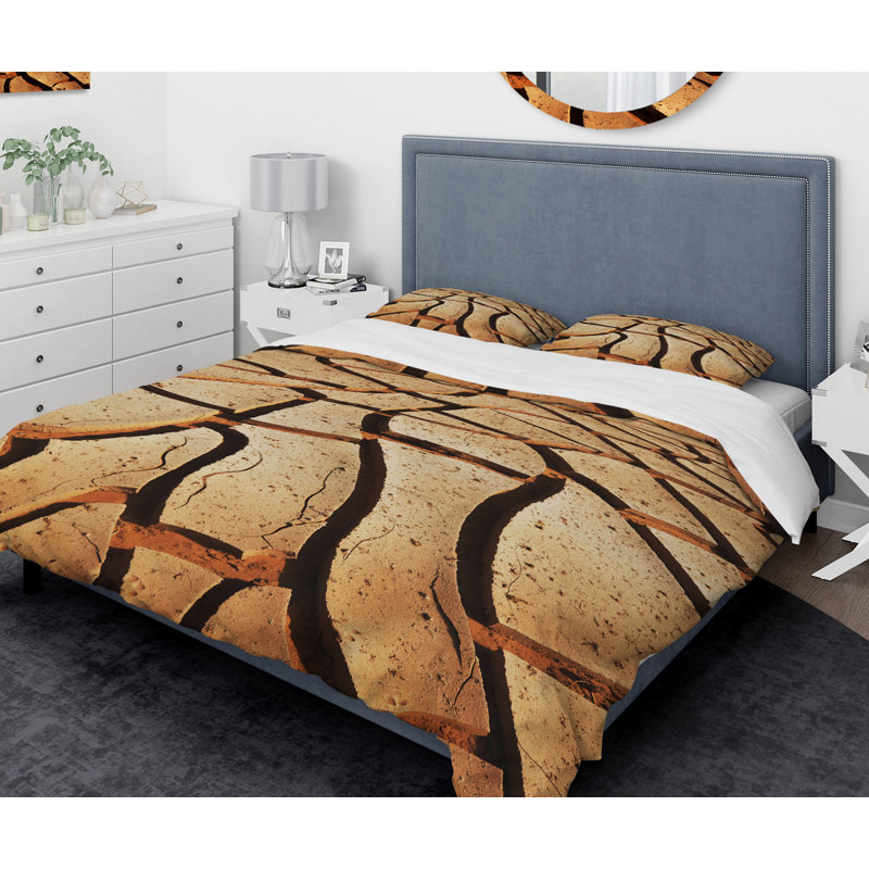 Rustic Floral Duvet Cover, Queen Duvet Cover + 2 Shams