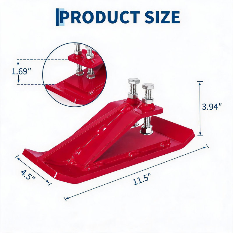 Lot de 2 protections de bord de godet de tracteur robustes en acier – Protection boulonnée pour chargeuse compacte, idéale pour l'entretien de la neige, du gravier et des allées – Rouge