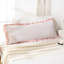 Taies d'oreiller réversibles beiges et roses 18 x 18 housses de coussins décoratifs Paquet de 2 coussins décoratifs en microfibre à volants pour canapé-lit-123025768-123025758