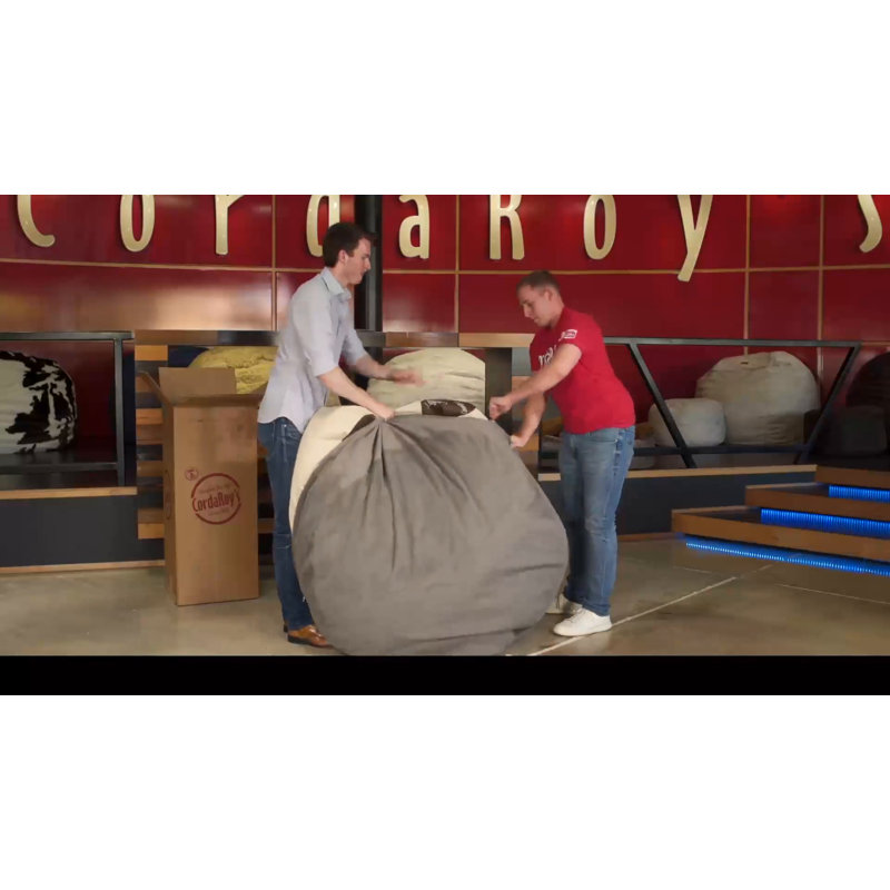Charcoal Chenille Full-Size Convertible Bean Bag Chair