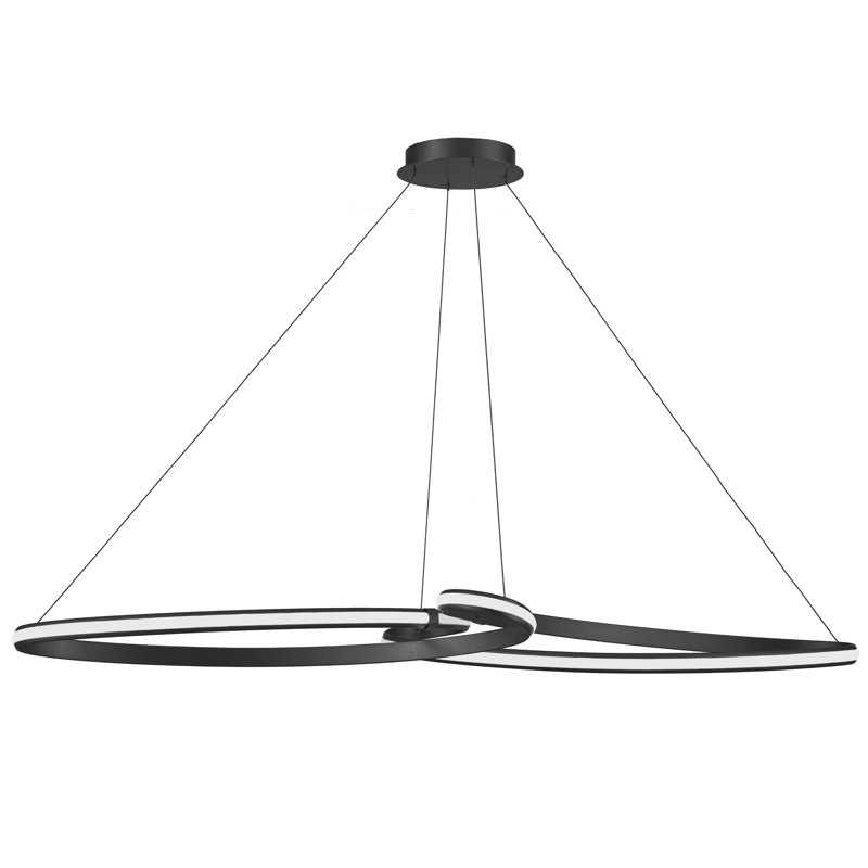 Luminaire suspendu à 1 lumière DEL Bookley, Noir mat