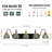 Mid Century 5-Light Crystal Glass Wall Sconce, Matte Vintage Bathroom Vanity Light Fixture-764172365