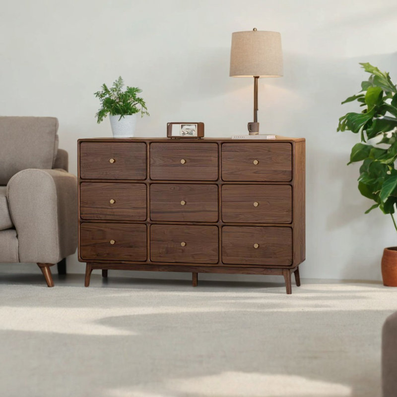 Commode d'appoint simple en noyer noir