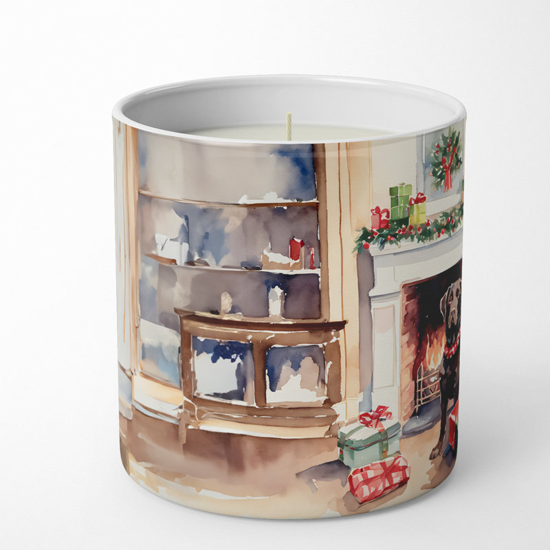 Bougie de Noël parfumée avec support en céramique