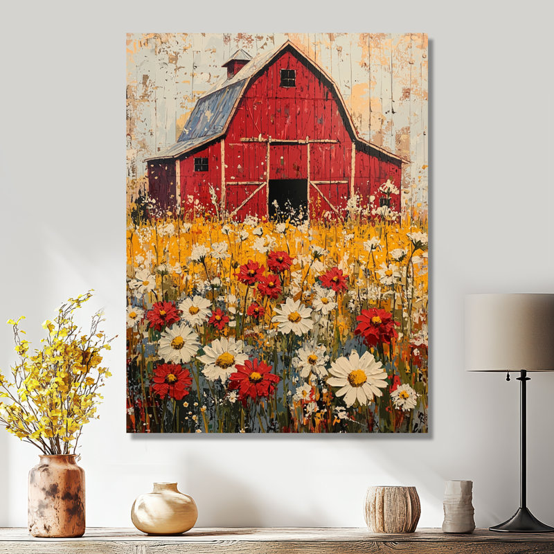 Art mural sur toile Barnyard In Full Bloom I, H 32 po x l 16 po, Toile tendue, Ne s'applique pas
