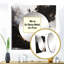 «River Happiness» abstrait doré noir blanc III - art abstrait carré de miroir mural de salon-100982890