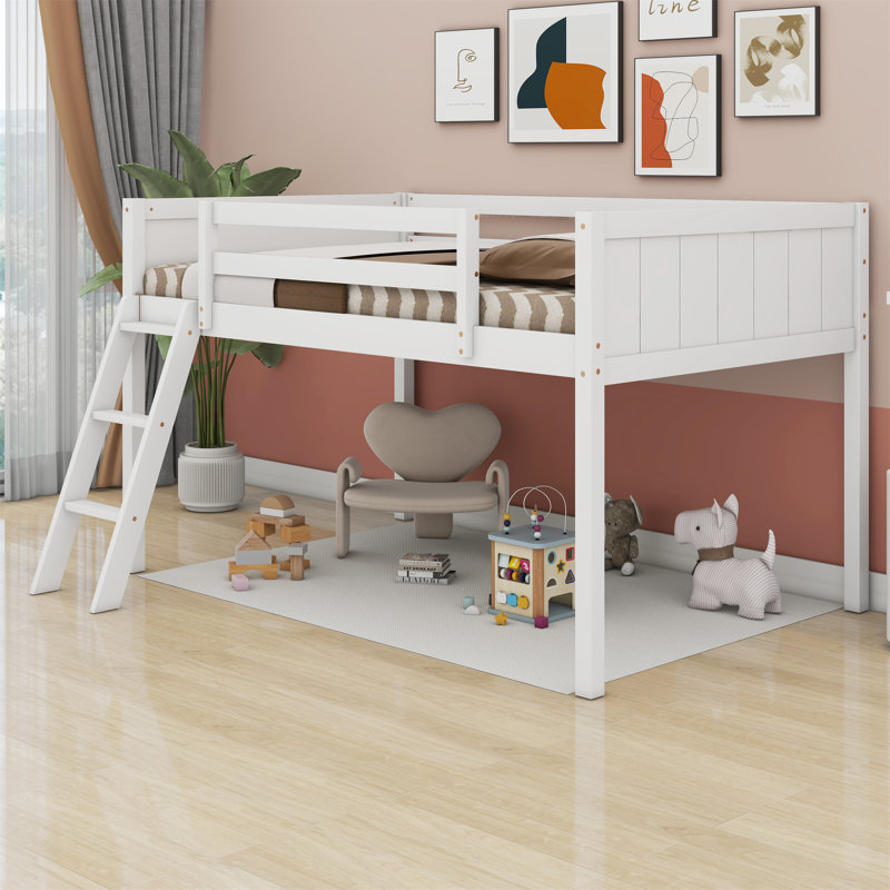 Angelia Kids Twin Loft Bed, White