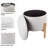 Lavish Home Round Storage Ottoman, Light Gray-1634515401