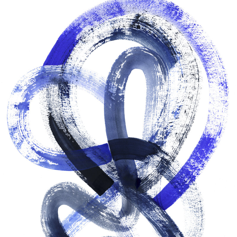 Blue Kinesis IV by Grace Popp - Wrapped Canvas Painting, 76cm H x 76cm W 