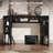 43.3" Fluted Narrow Console Table With Hidden Storage And Adjustable Shelves-951384834