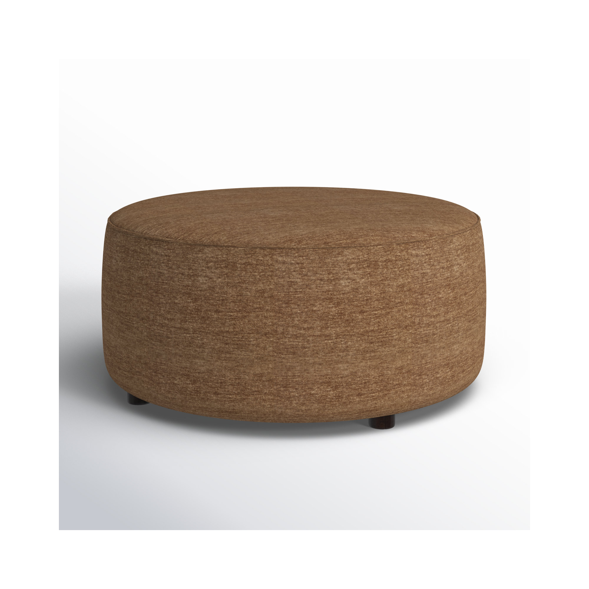 Murano Upholstered Ottoman, Nave Bark Performance Distressed Velvet