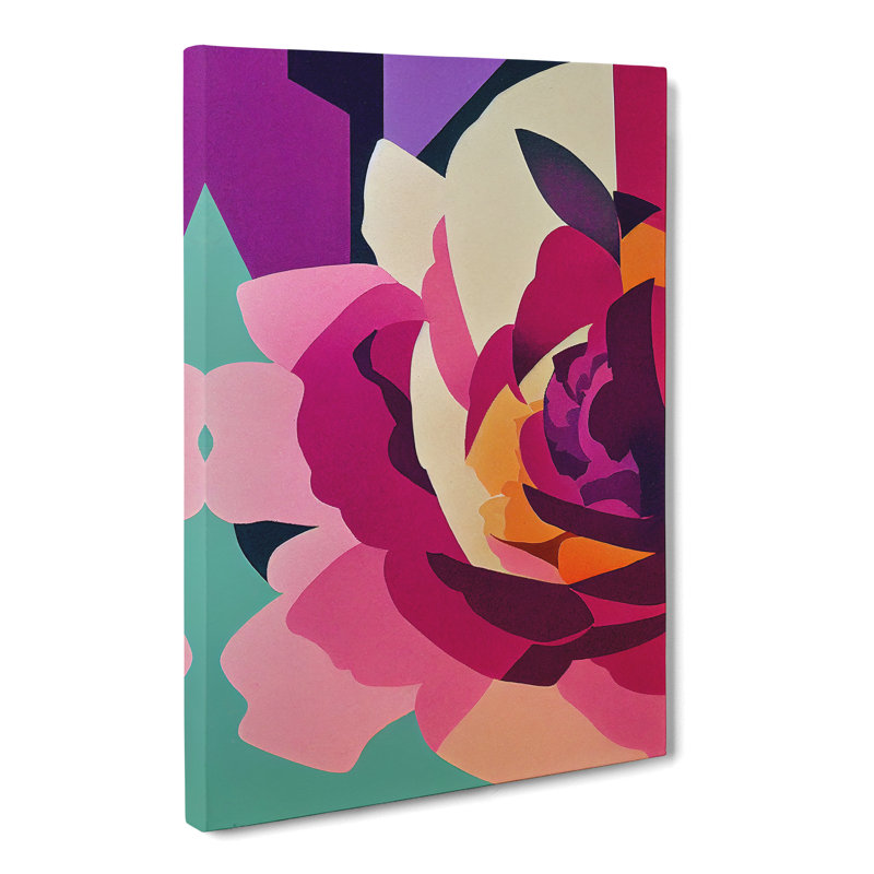 Estaugh Peony Flower Suprematism - Wrapped Canvas, 60cm H x 40cm W x 3cm D