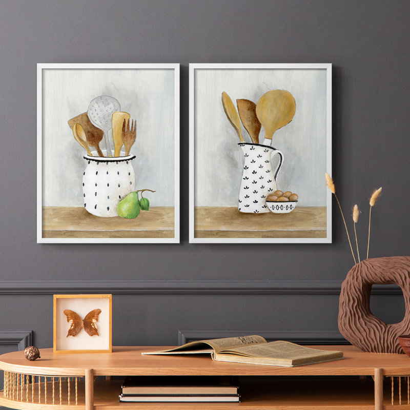 Impression encadrée I-Premium de Cottage Kitchen - prêt à être accroché - aucun clou requis - aucun clou requis, Blanc