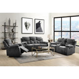 Relaxing 3 Chenille With Reclining And A Convenient Drop Down Table Grey Recliner Design