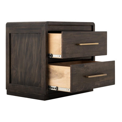 Table de chevet 2 tiroirs Dark Mezquite