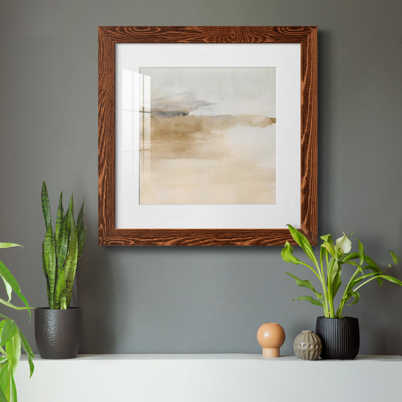 Cinnamon Shores II - Toile encadrée de qualité supérieure - prête à être accrochée, H 35,5 po x l 35,5 po x P 1,5 po, Blanc
