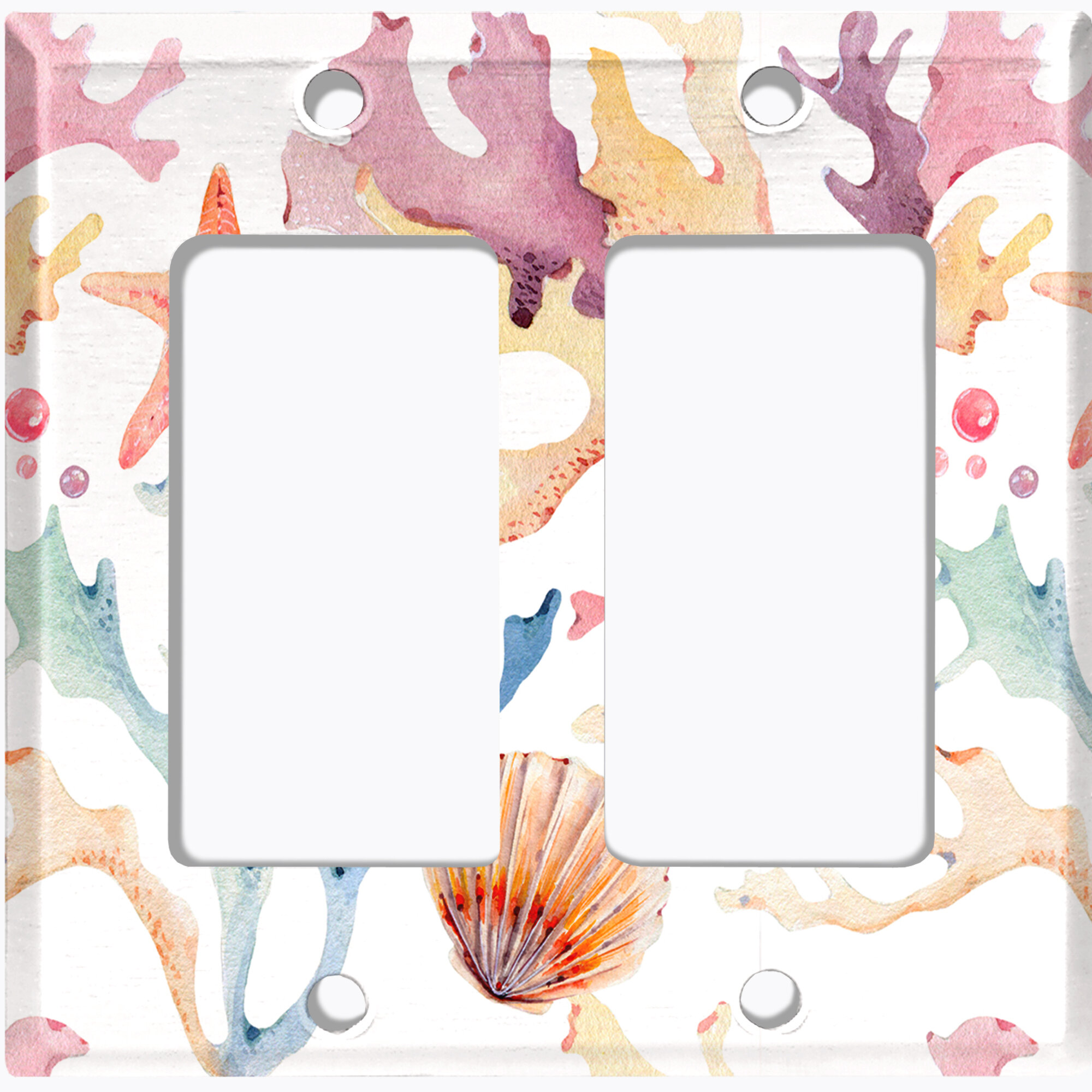 WorldAcc Metal Light Switch Plate Outlet Cover (Coral Reef Clam