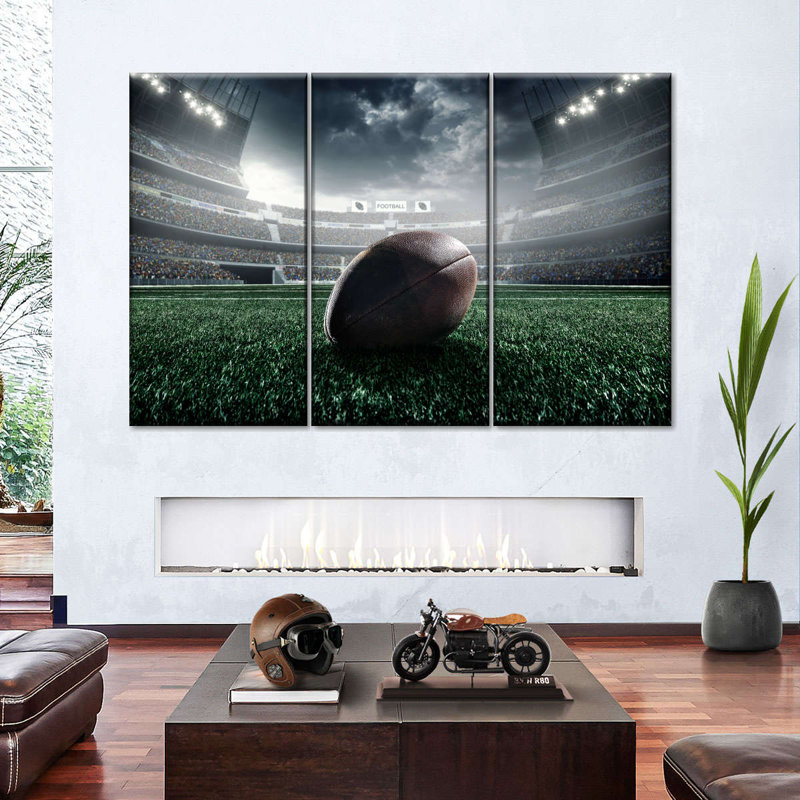 Ensemble de football sur toile sur toile 3 pièces, H 24 po x l 38 po x P 1 po