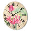Fleur de lotus rose rétro - horloge murale traditionnelle en bois-63902369